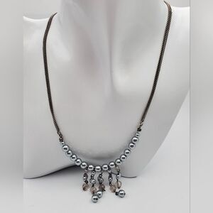 1928 dangle drop faux pearl powder blue necklace 💙 N2015